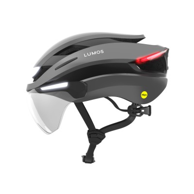 Lumos Ultra E-bike hjelm med MIPS (gunmetal grey). Str. M/L (54-61cm). Cykelhjelm med integrerede lygter, blinklys og bremselys. 